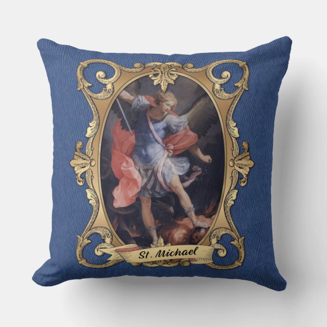 St. Michael the Archangel Prayer Religious Cushion (Front)