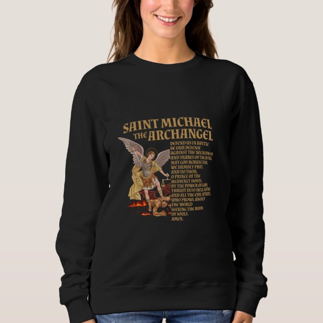 St Michael The Archangel Prayer Sweatshirt (Front)