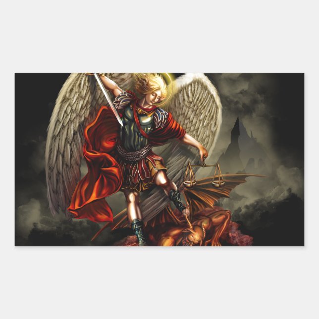 St. Michael the Archangel Rectangular Sticker (Front)