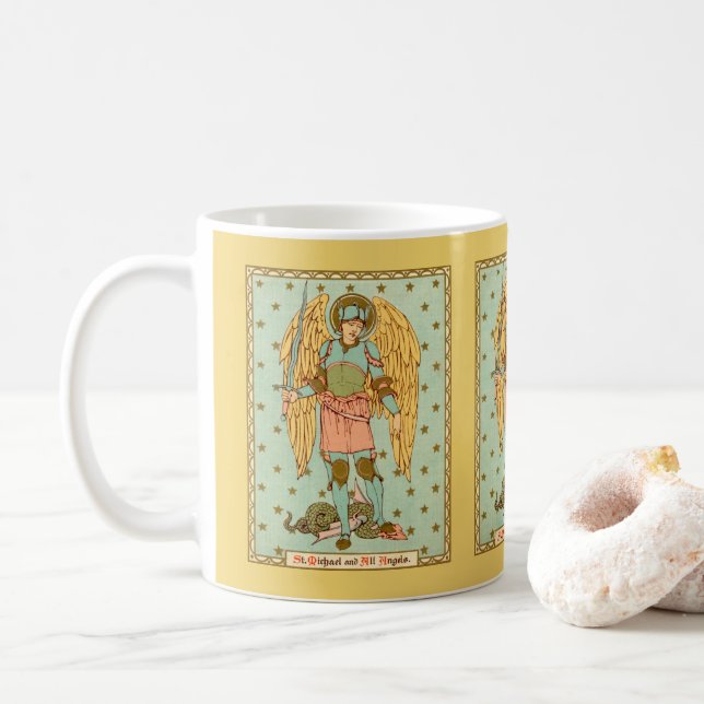 St. Michael the Archangel (RLS 12) Coffee Mug 3 (With Donut)