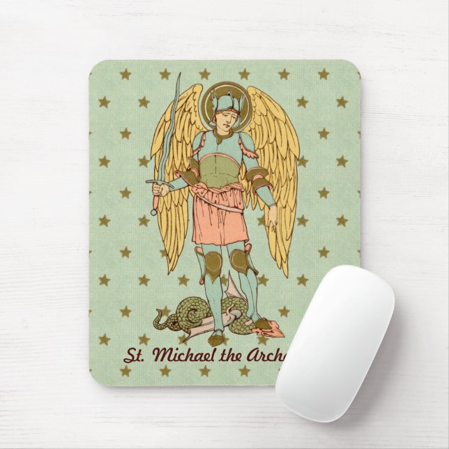 St. Michael the Archangel  (RLS 12) (Style 2) Mouse Mat (With Mouse)