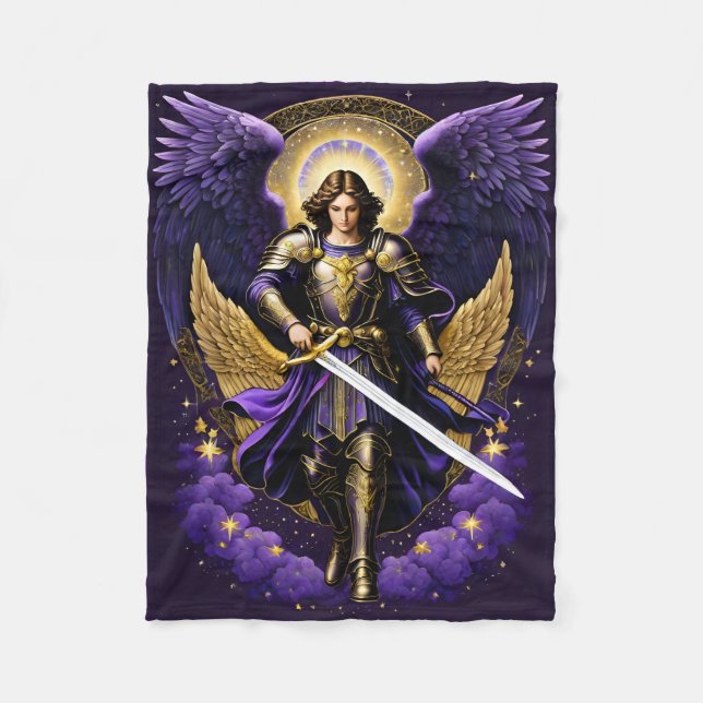 St Michael the Archangel Roman Catholic Fleece Blanket (Front)