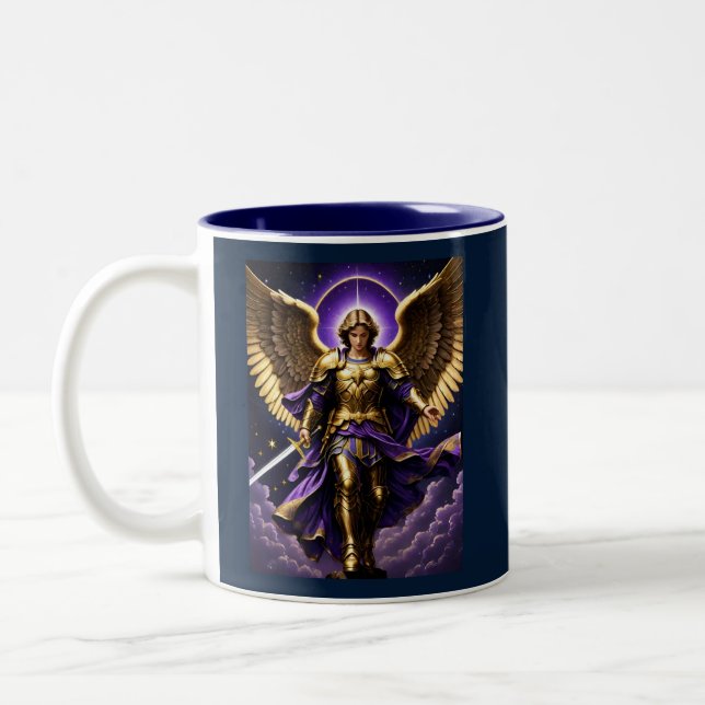 St Michael the Archangel Roman Catholic Two-Tone Coffee Mug (Left)