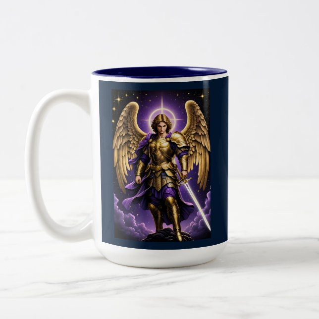 St Michael the Archangel Roman Catholic Two-Tone Coffee Mug (Left)