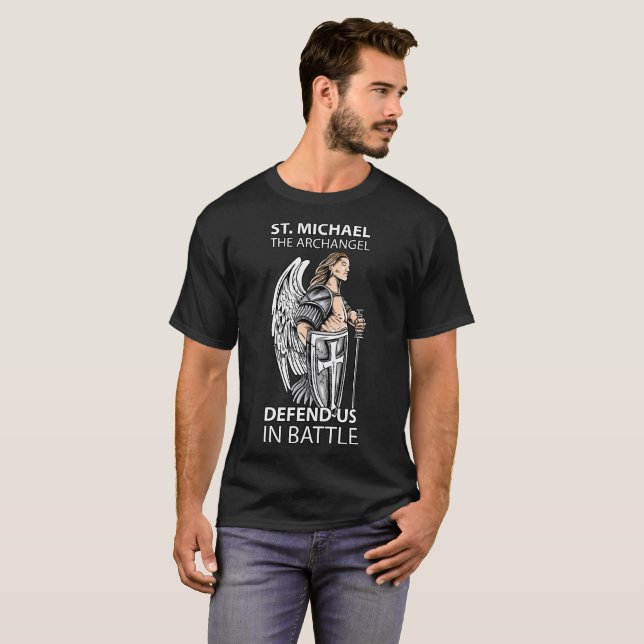 St Michael the Archangel Saints Angel Catholic tee (Front Full)