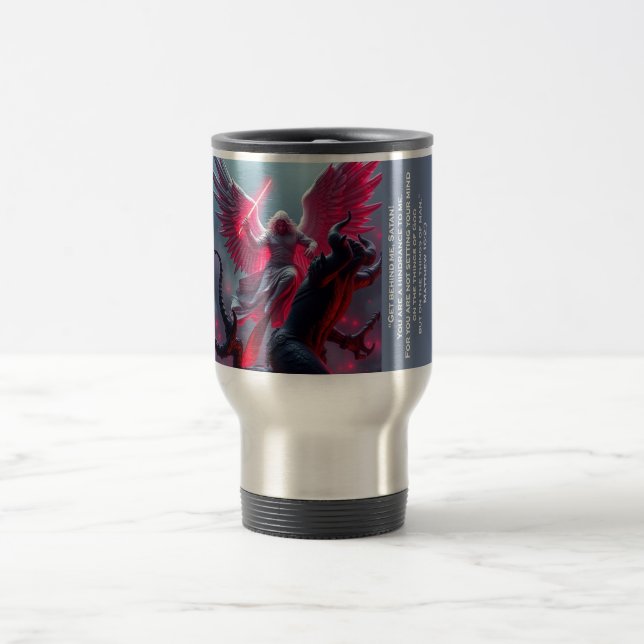 St. Michael the Archangel Slays Satan Travel Mug (Center)