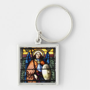 St. Michael The Archangel Stained Glass Window Key Ring