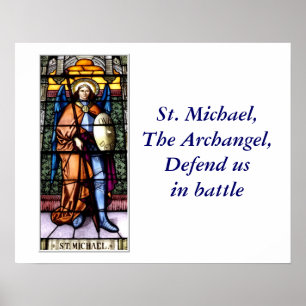 St. Michael The Archangel Stained Glass Window Poster