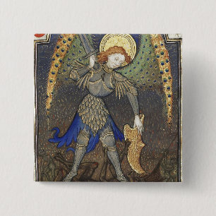 St. Michael the Archangel with Devil 15 Cm Square Badge