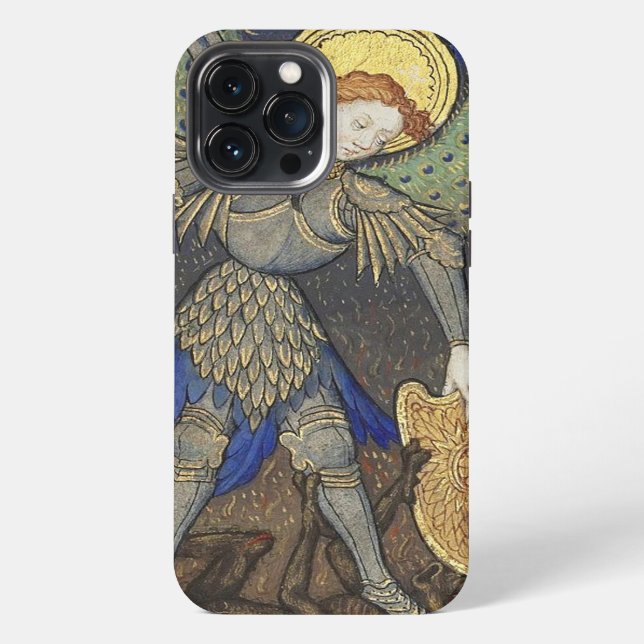St. Michael the Archangel with Devil iPhone Case (Back)