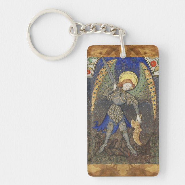 St. Michael the Archangel with Devil Key Ring (Front)