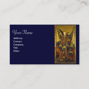 St. Michael Vanquishing Devil as Mediaeval Knight Business Card
