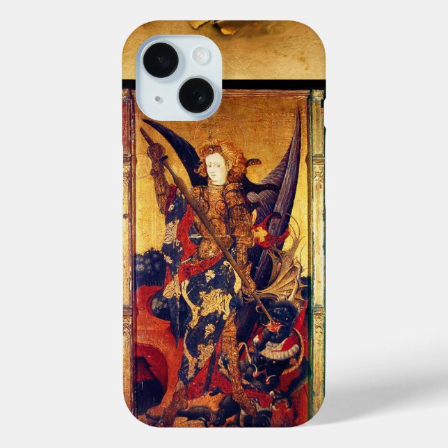 St. Michael Vanquishing Devil as Mediaeval Knight Case-Mate iPhone Case (Back)