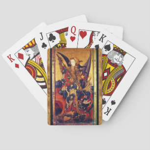 St. Michael Vanquishing Devil as Mediaeval Knight Playing Cards
