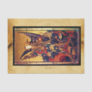 St. Michael Vanquishing Devil as Mediaeval Knight  Tissue Paper