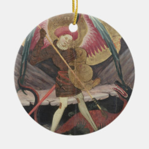 St Michael Vanquishing Evil, c.1480 (tempera on pa Ceramic Tree Decoration