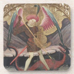 St Michael Vanquishing Evil, c.1480 (tempera on pa Coaster