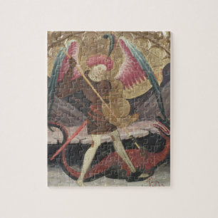 St Michael Vanquishing Evil, c.1480 (tempera on pa Jigsaw Puzzle