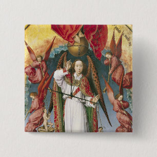 St. Michael Weighing the Souls 15 Cm Square Badge