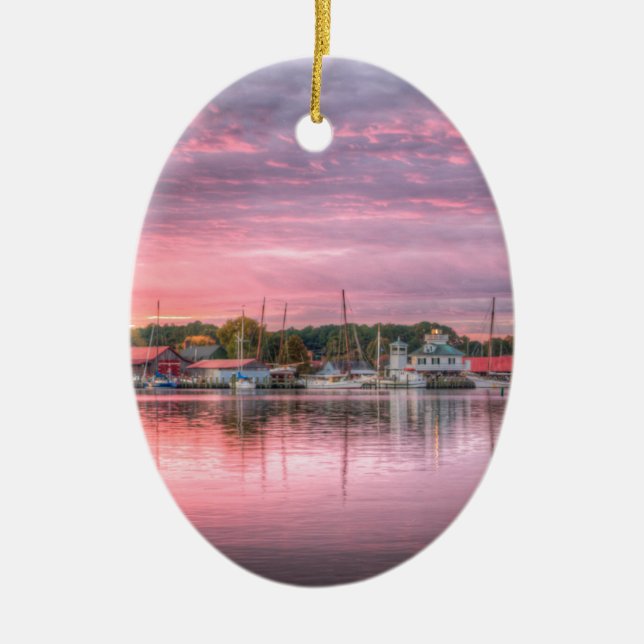 St. Michaels Harbour Ceramic Tree Decoration (Front)