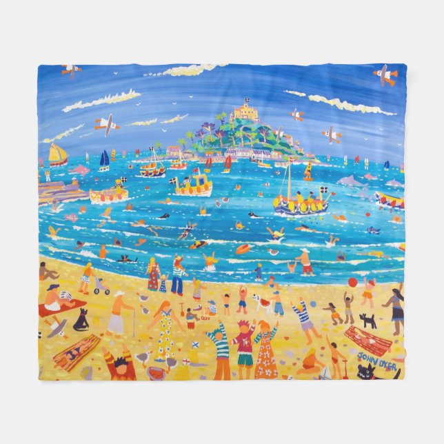St Michael's Mount Fleece blanket by John Dyer (Front (Horizontal))