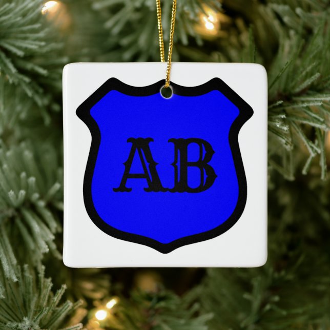 St. Michael's Shield (Style 1) Square Ceramic Ornament (Tree)