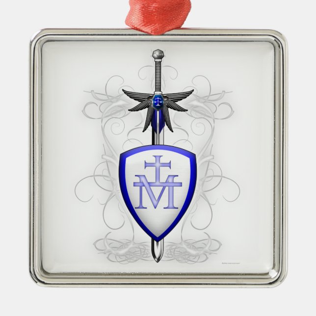 St. Michael's Sword Metal Tree Decoration (Front)