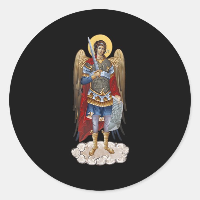 St Michaels The Archangel Catholic Angel God Classic Round Sticker (Front)