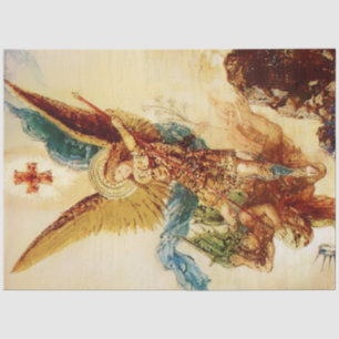“St Micheal Vanquishing Satan” by Gustave Moreau Tissue Paper