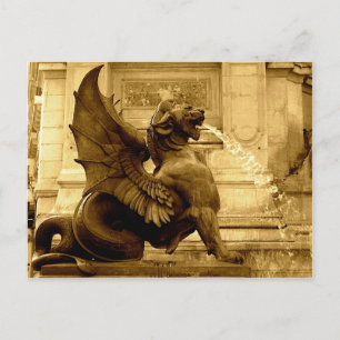 St. Michel Fountain - Paris, France Postcard