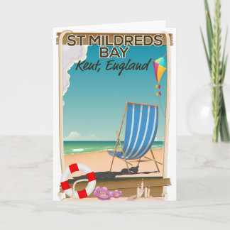 St Mildreds Bay Kent England travel poster Holiday Card