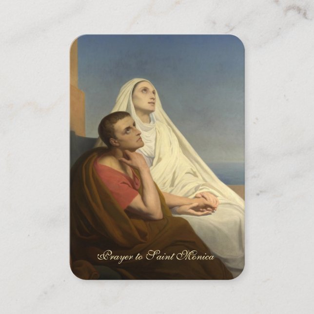 St. Monica Augustine Catholic Prayer Card (Front)