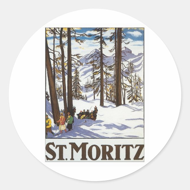 St.Moritz Classic Round Sticker (Front)