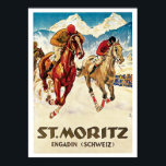 St.Moritz Switzerland Horse Races Vintage Travel Poster<br><div class="desc">St.Moritz Switzerland Horse Races - Great Vintage Travel Poster.   Old travel poster advertisement promoting vacation travel to Switzerland.</div>