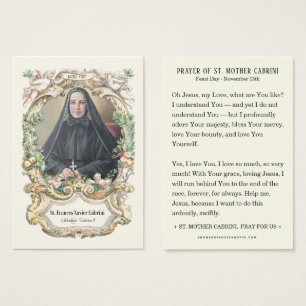 St. Mother Cabrini Catholic Religious Nun Prayer