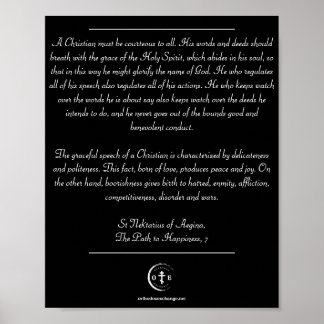 St Nektarios On Christian Behaviour Poster