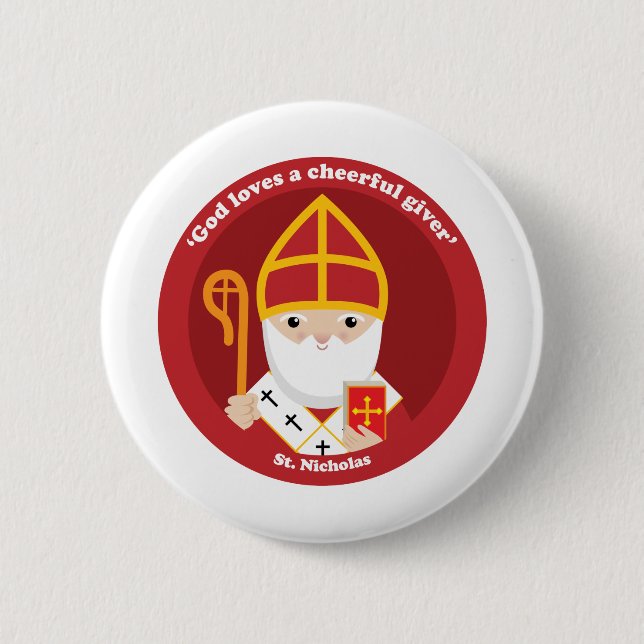 St. Nicholas 6 Cm Round Badge (Front)