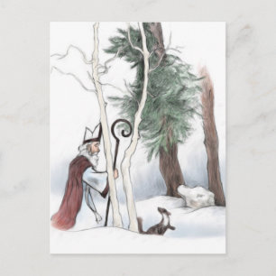 St Nicholas and the Pine Marten Postcard
