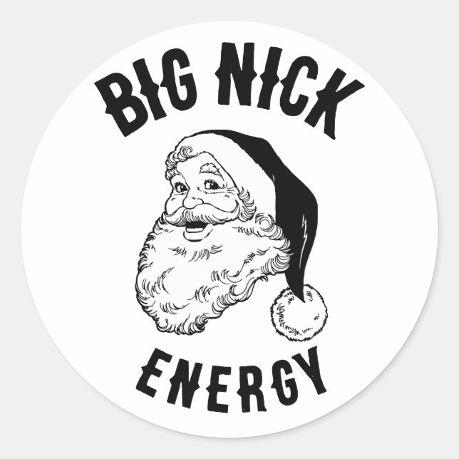 St Nicholas Big Nick Energy Classic Round Sticker (Front)