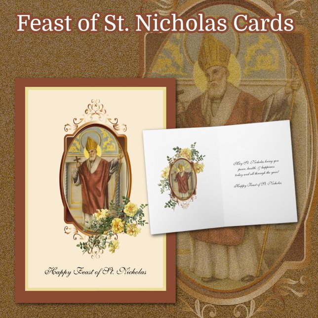 St. Nicholas Catholic Feast Day Religious Holiday  (Catholic Byzantine Feast of St. Nicholas Holiday Cards)