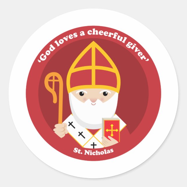 St. Nicholas Classic Round Sticker (Front)