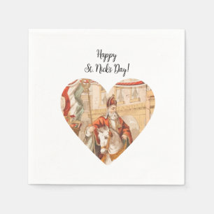 St. Nicholas Heart Sinterklaas St. Nick's Day Napkin