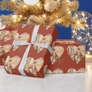 St. Nicholas Hearts Sinterklaas St. Nick's Day Wrapping Paper