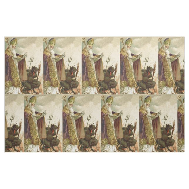 St Nicholas Krampus Pitchfork Priest Fabric (Yard)