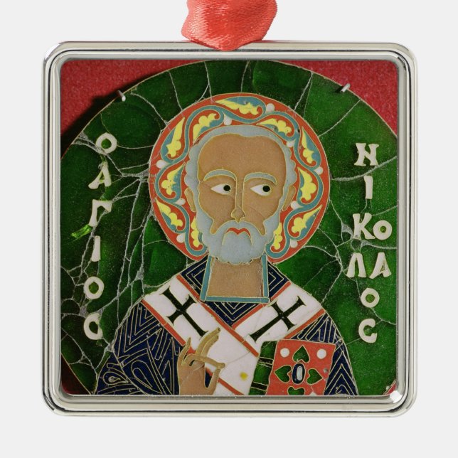 St. Nicholas Metal Tree Decoration (Front)