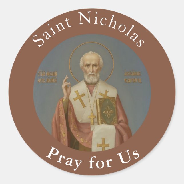 St. Nicholas of Myra Bishop Classic Round Sticker (Front)