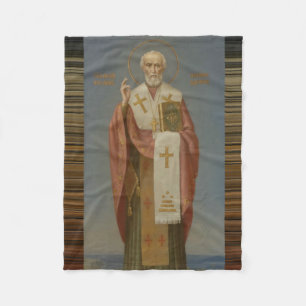St. Nicholas of Myra Bishop Fleece Blanket