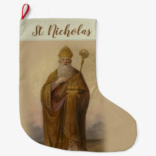 St. Nicholas of Myra Bishop Large Christmas Stocking