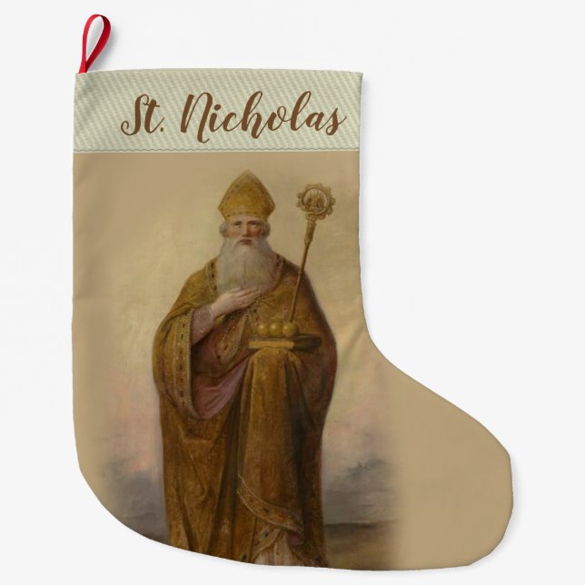 St. Nicholas of Myra Bishop Large Christmas Stocking (Front)