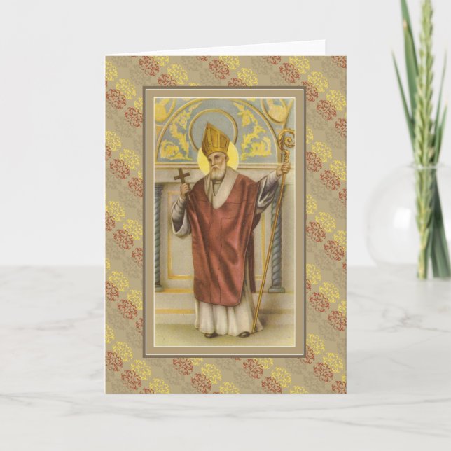 St. Nicholas of Myra Bishop Priest Christmas Holiday Card (Front)